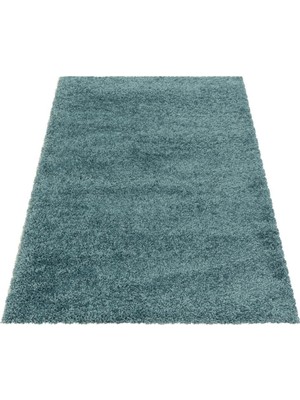 Carpettex Shaggy Halı Salon Halısı Yumuşak Yüksek Havlı Düz Aqua Pastel Mavi