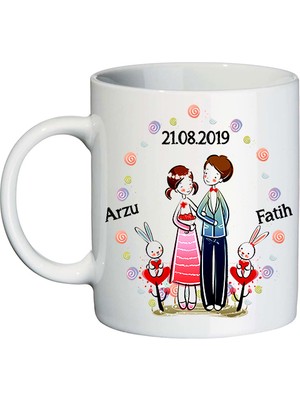 Biresimden Aşık Çocuklar Isim Baskılı Sevgili Kupa Bardak