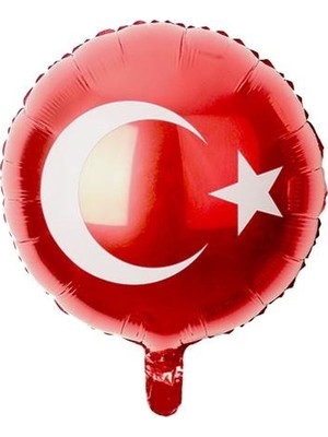 Öfn Aksesuar Öfn Kırmızı Türk Bayraklı Balon 18" Inc