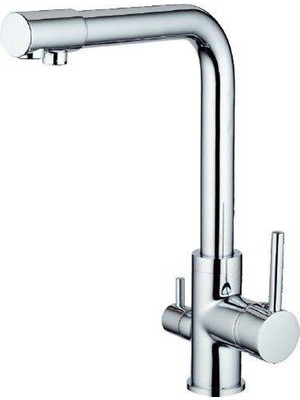 3 Yollu Çift Akışlı Mutfak Eviye Bataryası Su Arıtma Bağlantılı Dual Arıtmalı Batarya