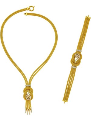 Bilezikhane 22 Ayar Düğümlü Set Takımı Lava Model 73.00 Gram