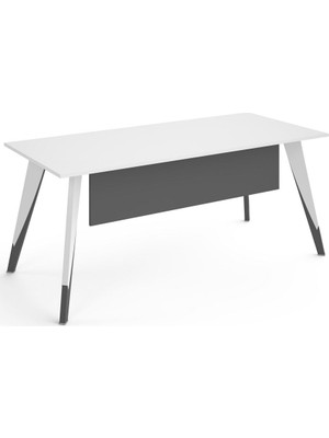Uzay Ofis Royal Çalışma Masası - Beyaz - Antrasit - 120 cm
