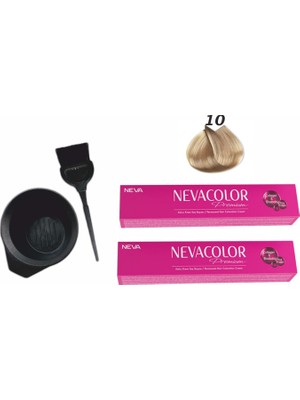 Neva Color Tüp Boya 10 Platin 50 ml x 2'li + Boyama Seti