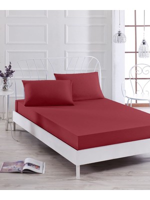 Özdilek - Bordo Tek Kişilik Trendy Fitted Çarşaf 100X200