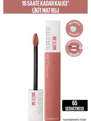 Super Stay Matte Ink Unnude Likit Mat Ruj - 65 Seductress - Nude 5 ml