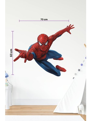 Msticker Spiderman Uçan Örümcek Adam Çocuk Odası Duvar Sticker