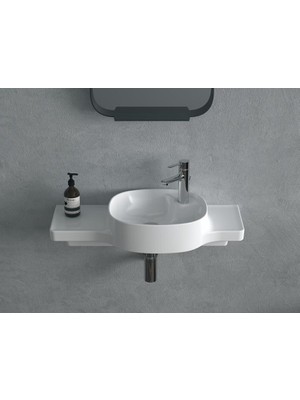 Turkuaz Seramik Harmony 80 cm Etejerli Lavabo