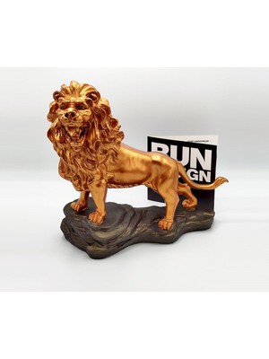 Bun Design Bronz Kaplı Aslan Biblo