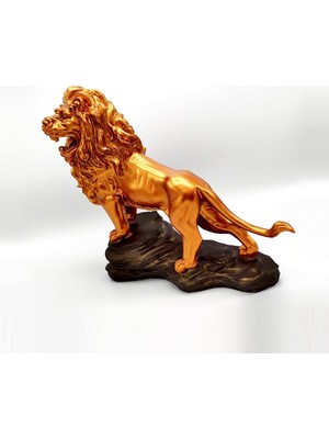 Bun Design Bronz Kaplı Aslan Biblo