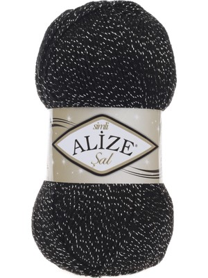 Alize Şal Sim 60-01 Siyah - Gümüş
