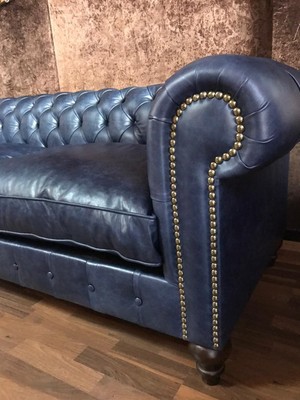 3A Mobilya 3A Premium Hakiki Deri Chesterfield