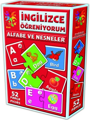 İngilizce Öğreniyorum Alfabe Ve Nesneler Okul Öncesi Eğitici Set 52 Parça
