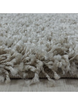 Carpettex Shaggy Halı Salon Halısı Yumuşak Yüksek Havlı Düz Gümüş Boz Toprak Tonlarında