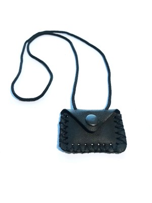 Vip Gift Kayı Dikdörtgen Cevşen Kolye Muska Siyah