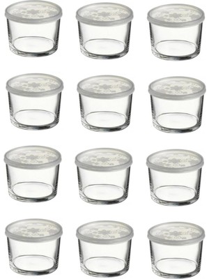 Paşabahçe Cam Saklama Kabı 12 Adet Kapaklı 220 CC Sızdırmaz Tasarım ile Mutfak Düzenine Uygun