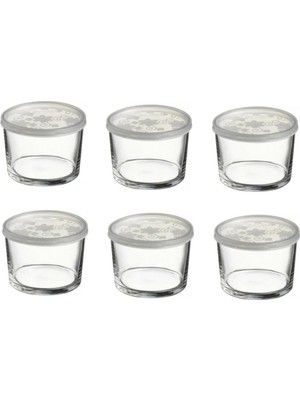 Paşabahçe Kapaklı Cam Saklama Kabı 6'lı Kahvaltılık 220CC PB42230 42230-6