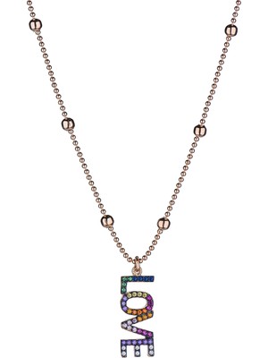 Diversity Jewelry Kadın Gümüş Rose Love Yazılı Kolye