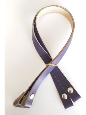 Angel Çanta Akssesuar Gerçek Deri Sap Mor