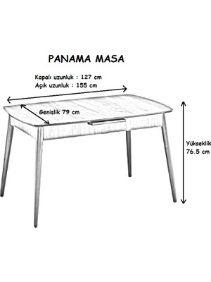 My Massa Mymassa - Panama Cosmos Mdf Mutfak Masası + 4 Soho Polo Sandalye + Bench Takımı - Ahşap Siyah Ayak