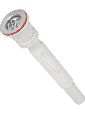 Luxwares Ø 32X70 Parçalı Lüks Paslanmaz Körüklü Sifon Kısa