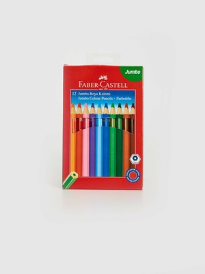 Faber-Castell Jumbo Boya Kalemi 12'li Renkli Kalemler 0 - 12 Yaş Erkek Çocuklar İçin Eğlenceli
