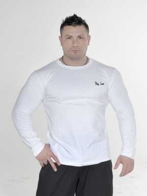 Big Sam Beyaz Pamuklu Slim Fit Sweatshirt Big Sam 4589