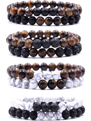 Kusakli Kaplangözü-Lav-Havlit-Oniks Doğaltaş 8li Bileklik Set