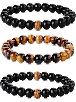 Kusakli Üçlü Doğaltaş Bileklik Seti