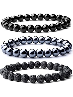 Kusakli Üçlü Doğaltaş Bileklik Seti