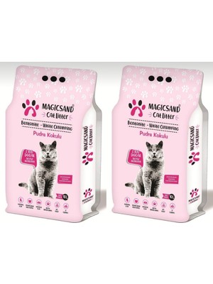 Magicsand Bebe Pudralı Kedi Kumu 10 Lt x 2 Adet İnce Taneli Koku Önleyici Topaklaşan