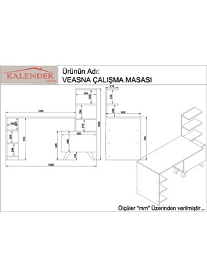 Kalender Dekor Veasna Çalışma Masası Beyaz