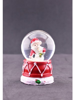 Deco Elit Noel Baba ve Kardan Adam Temalı Mini Boy Işıklı Yılbaşı Kar Küresi 6.5 cm D