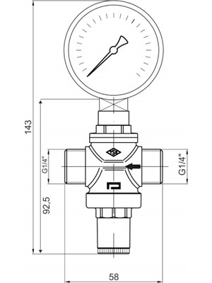 Pakkens 3/4'' Basınç Düşürücü DN20 Manometreli