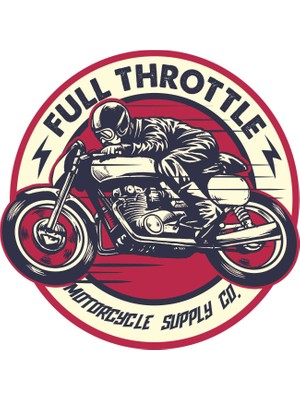 Sticker Atölyesi Vintage Rider - Motosiklet Sticker - 14205