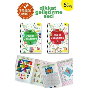 Küçük Dahiler Dikkat Geliştirme Seti - 6+ Yaş-2 Kitap Takım -