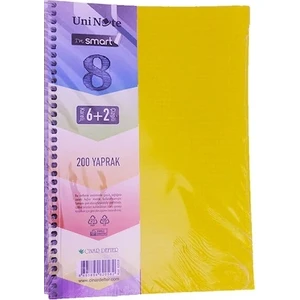 Uni Note 6+2 Ayraçlı 200 Yaprak PP Kapak Defter