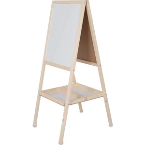 Ahşap Çift Taraflı Ayaklı Çocuk Yazı Tahtası 50x110 cm - 1 Adet Tahta Kalemi, Tebeşir ve Yazı Tahtası Silgisi