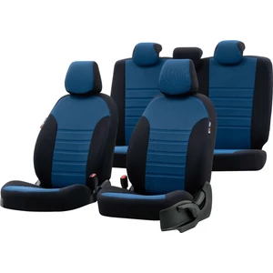 V.w. Golf 7 2013-2020 Özel Üretim Koltuk Kılıfı Original Design Mavi - Siyah