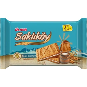 Saklıköy Sütlü Kremalı Yulaflı Sandviç Bisküvi 3 X 88 gr X 12