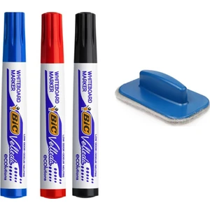 Velleda Beyaz Tahta Kalemi 1 Siyah 1 Kırmızı 1 Mavi+Silgi