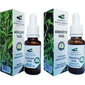 Çalıkoğlu Bitkisel Ürünler Adaçayı Yağı Biberiye Yağı 2'li Avantaj Paketi 20 ml