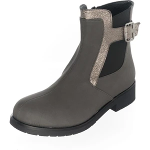 Costo Shoes K098 Gri Yağlı Nubuk Büyük Numara Rahat Kalıp Kadın Bot