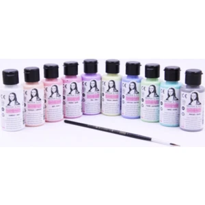 Mona Lisa Chalky Pastel Akrilik Boya 10 Renk x 40 ml + Fırça