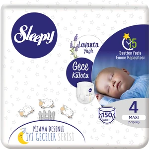 Gece Külotu Lavanta Yağlı 4 Numara Maxi 150'li