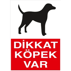 indirim mağazası Dikkat Köpek Var Uyarı Levhası - Dekote 25 x 35 cm