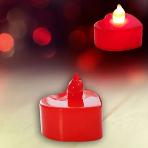 Süsle Bebek ve Parti Led Işıklı Pilli Tealight Kalp MuM, 4 cm x 2 cm - Renk Değiştiren Işık