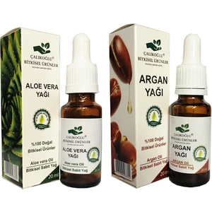 Çalıkoğlu Bitkisel Ürünler Aloevera Yağı Argan Yağı 2'li Avantaj Paketi 20 ml