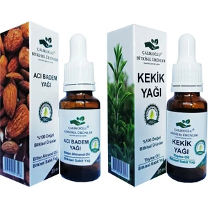 Çalıkoğlu Bitkisel Ürünler  Acı Badem Yağı Kekik Uçucu Yağı 2'li Avantaj Paketi 20 ml