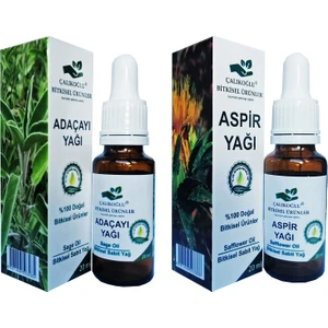 Çalıkoğlu Bitkisel Ürünler Adaçayı Yağı Aspir Yağı 2'li Avantaj Paketi 20 ml