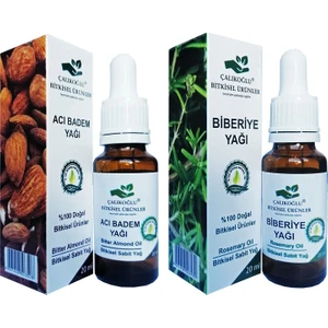 Çalıkoğlu Bitkisel Ürünler  Acı Badem Yağı Biberiye Uçucu Yağı 2'li Avantaj Paketi 20 ml